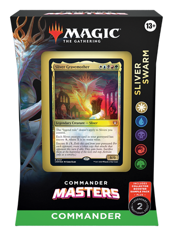 MTG Commander Masters - Commander Deck + Collector Booster Sample Pack | Sliver Swarm
