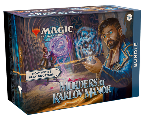 MTG Murders at Karlov Manor - Bundle | 9 Play Boosters, 30 Land Cards + Exclusive