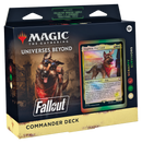 MTG Universes Beyond: Fallout Commander Deck - Scrappy Survivors (100-Card Deck, 2-Card Collector Booster Sample Pack + Accessories)