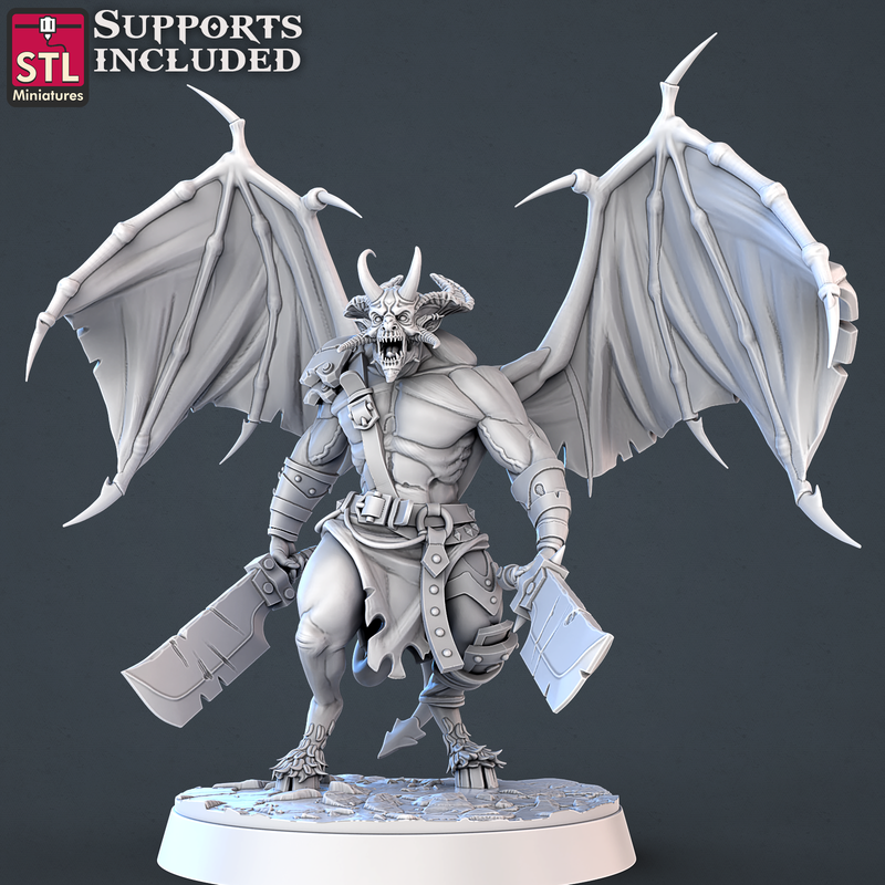 3DP | STL Miniatures: Demons Set - Major Demon A (Large - 40mm base)