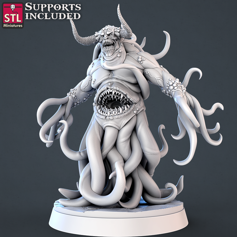 3DP | STL Miniatures: Demons Set - Major Demon B (Large - 40mm base)