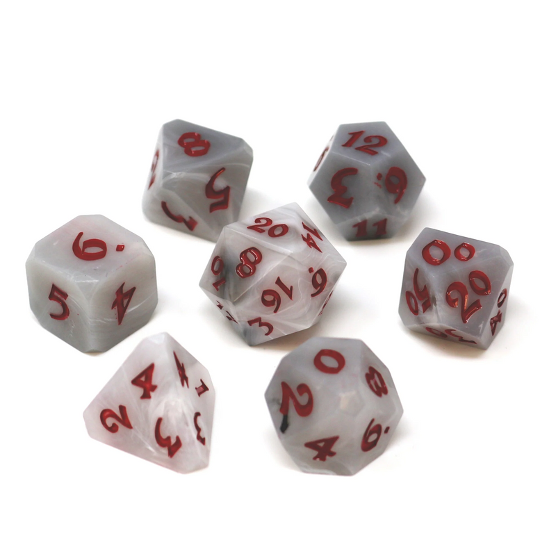 Die Hard Dice RPG Polyhedral Dice Set - Avalore Talisman Mist with Crimson [7ct]