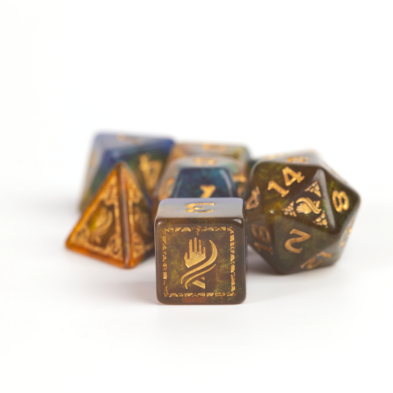 Dungeons & Dragons: Adventure RPG Polyhedral Dice Set - Monk (Blue/Gold) [12ct]