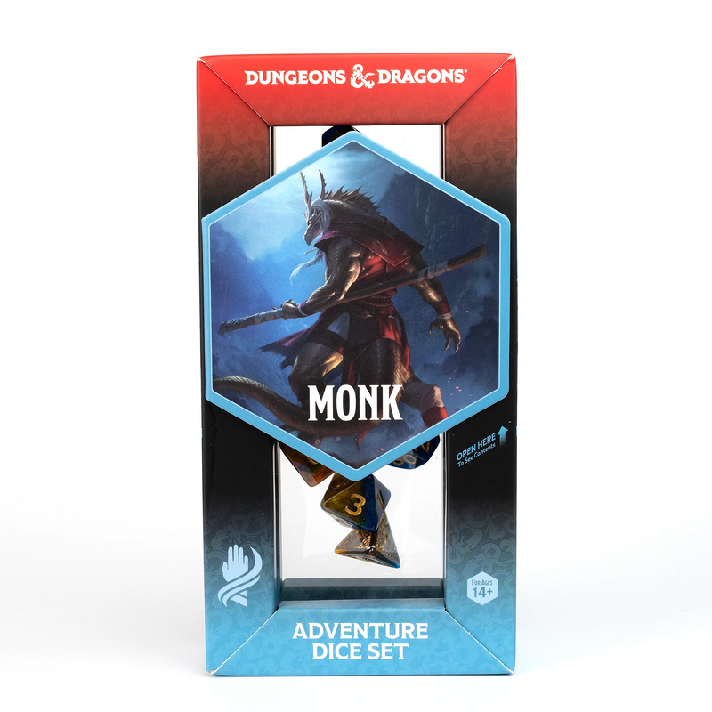Dungeons & Dragons: Adventure RPG Polyhedral Dice Set - Monk (Blue/Gold) [12ct]