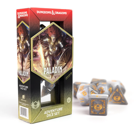 Dungeons & Dragons: Adventure RPG Polyhedral Dice Set - Paladin (White/Grey) [14ct]