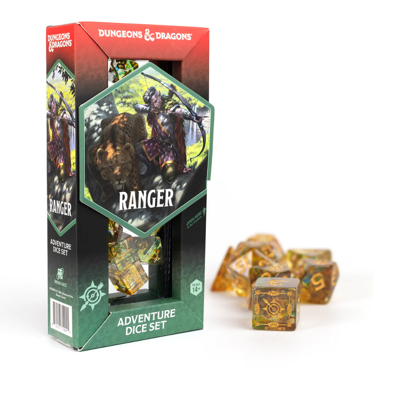 Dungeons & Dragons: Adventure RPG Polyhedral Dice Set - Ranger (Green/Multicolor) [16ct]