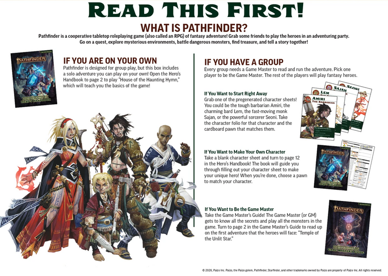 Pathfinder RPG (P2): Beginner Box — Secret of the Unlit Star