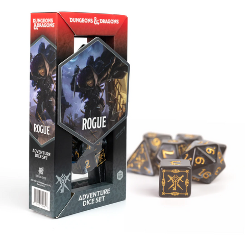 Dungeons & Dragons: Adventure RPG Polyhedral Dice Set - Rogue (Black) [15ct]