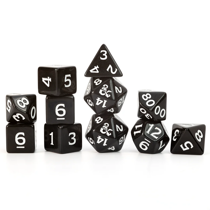 Dungeons & Dragons: New Adventurer RPG Polyhedral Dice Set - Black [11ct]