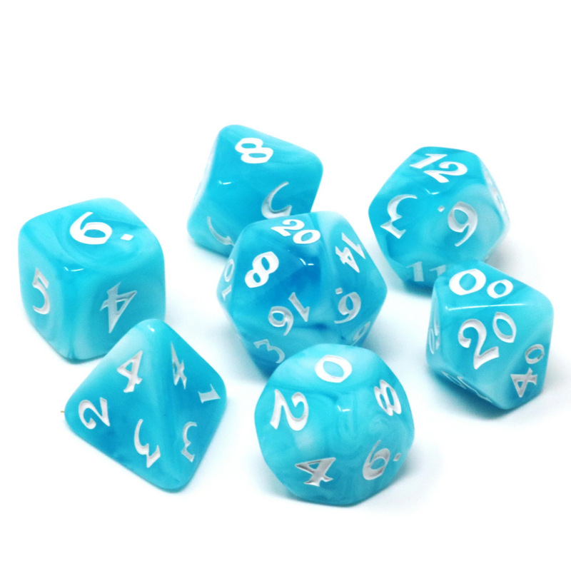 Die Hard Dice RPG Polyhedral Dice Set - Elessia Glacial Gale [7ct]