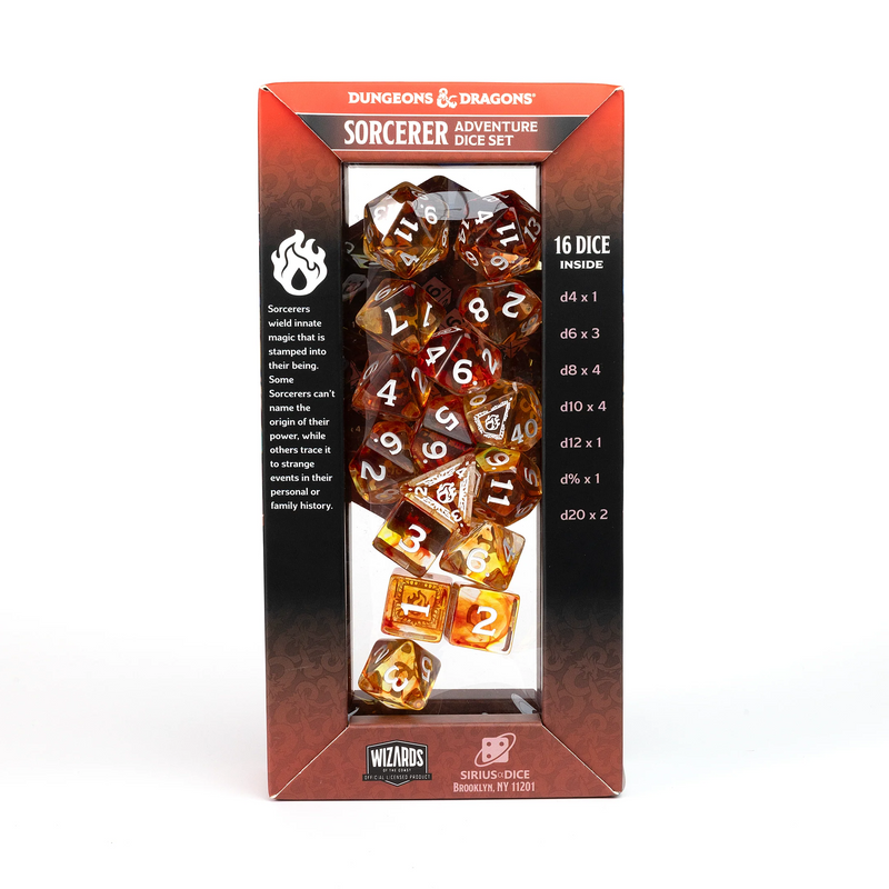 Dungeons & Dragons: Adventure RPG Polyhedral Dice Set - Sorcerer (Orange) [16ct]