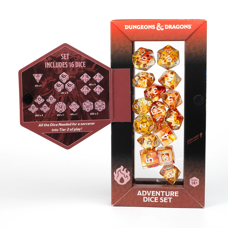 Dungeons & Dragons: Adventure RPG Polyhedral Dice Set - Sorcerer (Orange) [16ct]