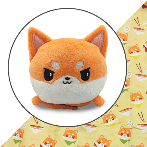 TeeTurtle Plushie Tote Bag - Orange Ramen Tote Bag + Orange Shiba Inu Plushie