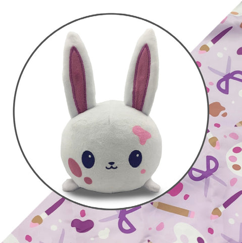 TeeTurtle Plushie Tote Bag - Light Purple Crafting Tote Bag + White Crafting Bunny Plushie