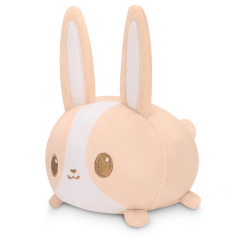 TeeTurtle Plushie Tote Bag - Light Brown Bunnies & Veggies Tote Bag + Light Brown Bunny Plushie