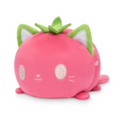 TeeTurtle Plushie Tote Bag - Pink Strawberry Cats Tote Bag + Pink Strawberry Cat Plushie