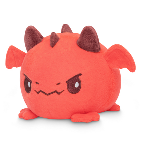 TeeTurtle Plushie Tote Bag - Dark Red Tabletop Gaming Tote Bag + Red Dragon Plushie