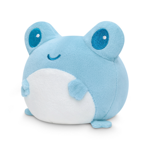 TeeTurtle Plushie Tote Bag - White Transgender Pride Tote Bag + Blue Frog Plushie