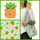 TeeTurtle Plushie Tote Bag - Green Gardening Tote Bag + Green Succulent Plushie
