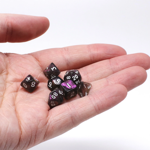 Die Hard Dice Mini RPG Polyhedral Dice Set - Critlings Burgundazzle [7ct]