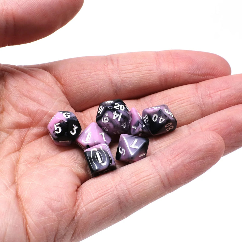Die Hard Dice - Mini RPG Polyhedral Dice Set - Critlings Shadow Petal [7ct]