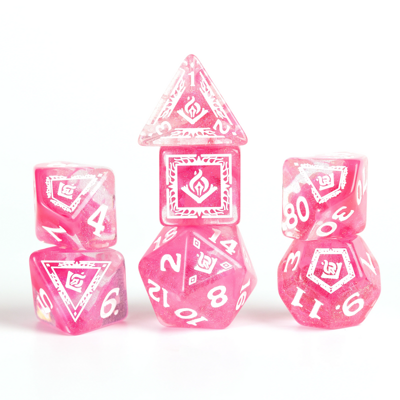 Dungeons & Dragons: Adventure RPG Polyhedral Dice Set - Wizard (Fuchsia) [16ct]