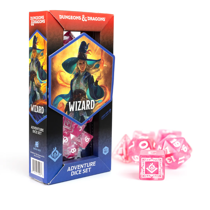 Dungeons & Dragons: Adventure RPG Polyhedral Dice Set - Wizard (Fuchsia) [16ct]