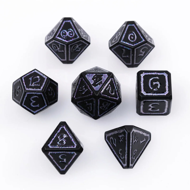 Die Hard Dice - Metal RPG Polyhedral Dice Set - Mages Guild - Necromancy [7pc]