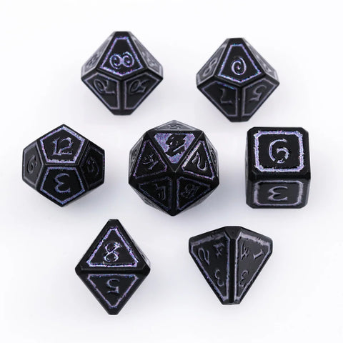 Die Hard Dice - Metal RPG Polyhedral Dice Set - Mages Guild - Necromancy [7pc]