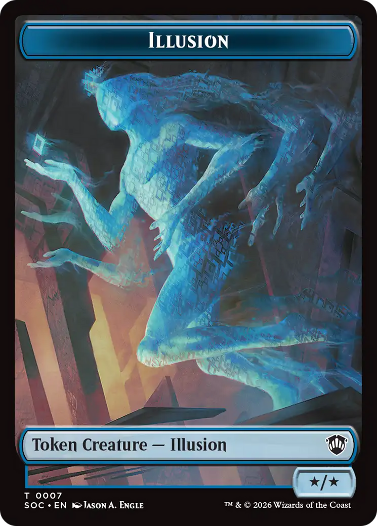 Spirit (0006) // Illusion Double-Sided Token [Secrets of Strixhaven Commander Tokens]