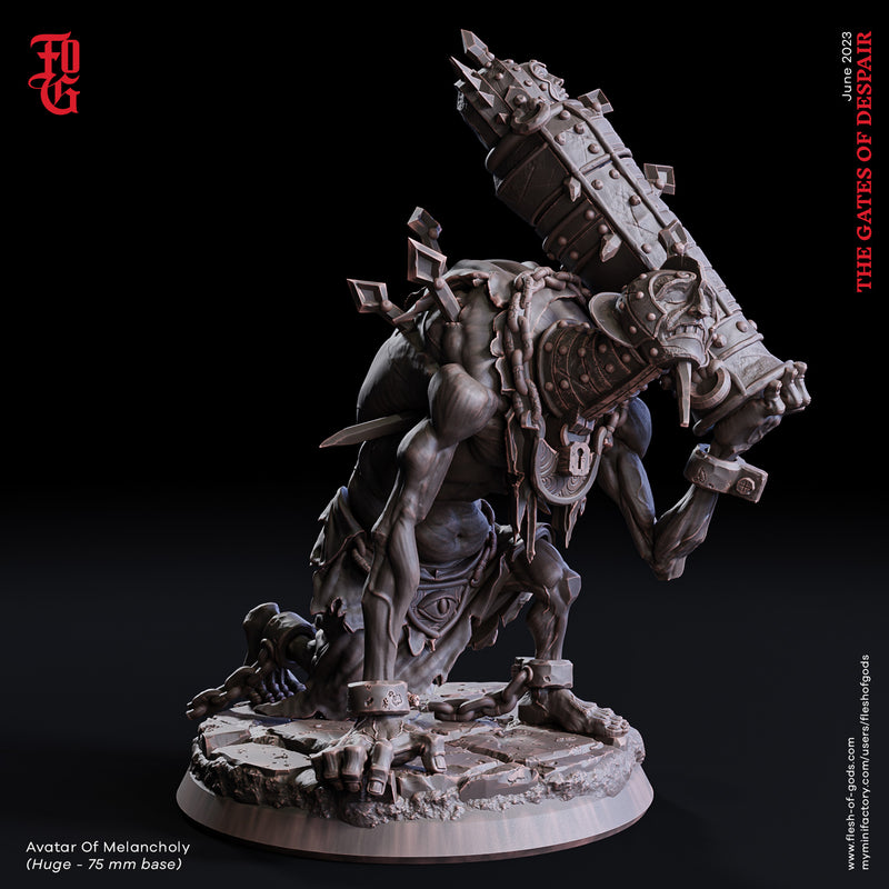 3DP | Flesh of Gods: The Gates of Despair - Avatar of Melancholy (Huge - 75mm base)