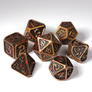 Die Hard Dice - Metal RPG Polyhedral Dice Set - Bloodscale Electrum [7pc]