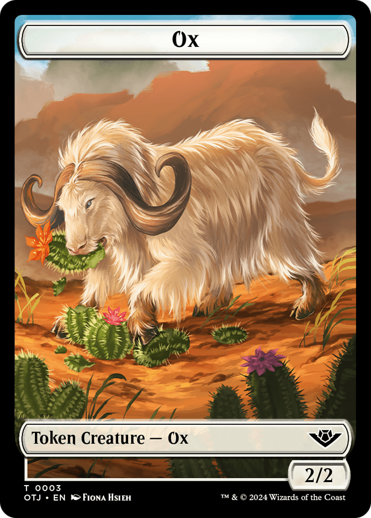 Zombie // Ox Warrior Double-Sided Token [Outlaws of Thunder Junction Commander Tokens]