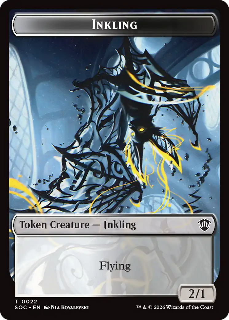 Cat // Inkling (0022) Double-Sided Token [Secrets of Strixhaven Commander Tokens]