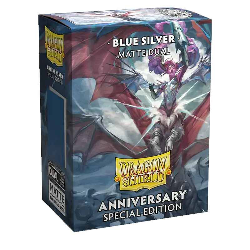 Dragon Shield Dual Matte Sleeve - Blue Silver 25th Anniversary Edition