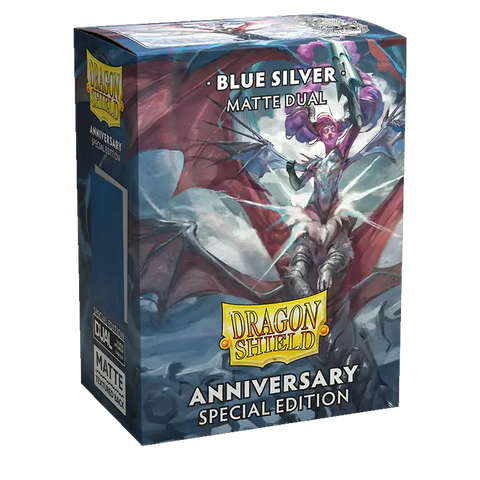 Dragon Shield Dual Matte Sleeve - Blue Silver 25th Anniversary Edition