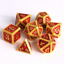 Die Hard Dice Metal RPG Polyhedral Dice Set - Imperium Gold w/ Ruby [7ct]
