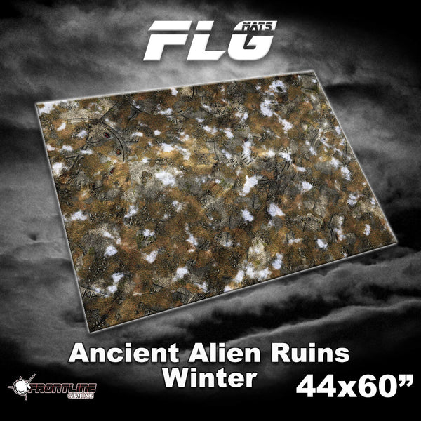 FLG Neoprene Wargaming Mats: Ancient Alien Ruins Winter - 44" x 60"