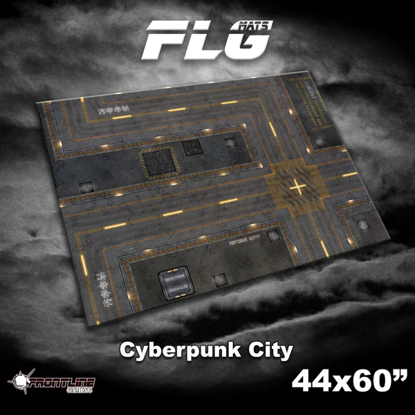 FLG Neoprene Wargaming Mats: Cyberpunk City 1 - 44" x 60"