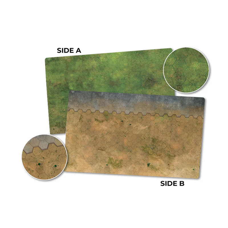 Hextech: Game Mat 1 - 36in x 22in Double Sided (Grasslands/Arid/Urban)