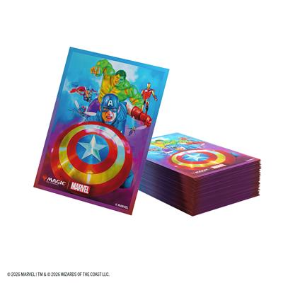 MTG Marvel Super Heroes - Premium Art Sleeves Captain America, Team Leader