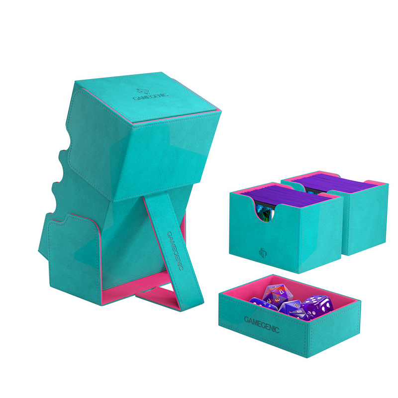Gamegenic Stronghold 200+ XL Convertible Deck Box - Teal/Pink