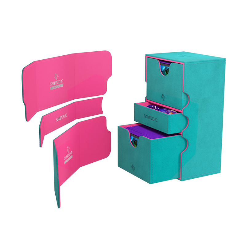 Gamegenic Stronghold 200+ XL Convertible Deck Box - Teal/Pink