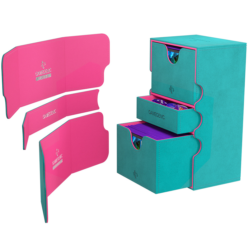 Gamegenic Stronghold 200+ XL Convertible Deck Box - Teal/Pink