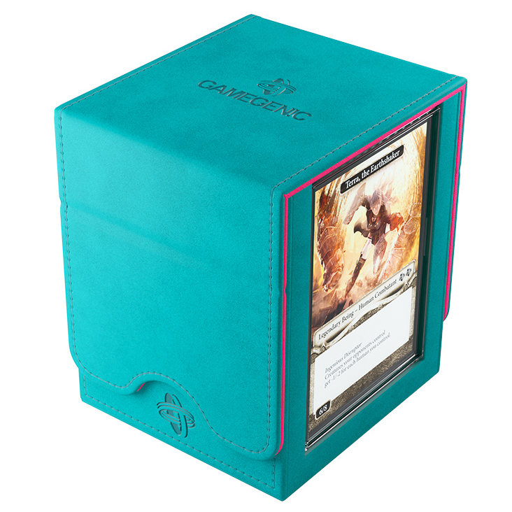 Gamegenic Squire PLUS 100+ XL Convertible Deck Box - Teal/Pink