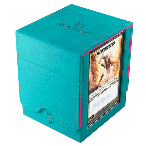 Gamegenic Squire PLUS 100+ XL Convertible Deck Box - Teal/Pink