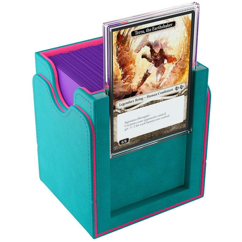Gamegenic Squire PLUS 100+ XL Convertible Deck Box - Teal/Pink