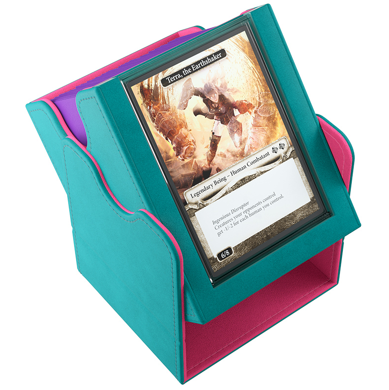 Gamegenic Squire PLUS 100+ XL Convertible Deck Box - Teal/Pink
