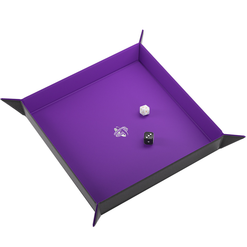 Gamegenic Magnetic Square Dice Tray - Black/Purple