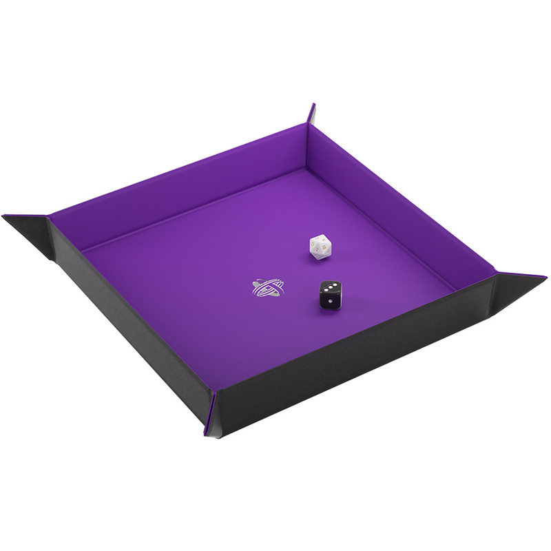 Gamegenic Magnetic Square Dice Tray - Black/Purple